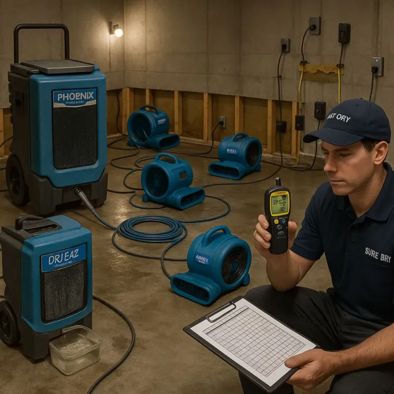 Structural Drying and Dehumidification process in Glen Allen, VA